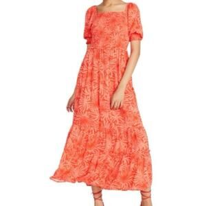 Womens Betsey Johnson PALMS OF PARADISE MAXI DRESS IN SPICY ORANGE Size M EUC!